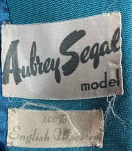 Load image into Gallery viewer, Original Late 1940's Teal Wool Single Breasted Jacket by Aubrey Segal - Bust 36
