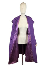 Load image into Gallery viewer, Original 1950’s Deep Purple Ribbed Wool Princess Coat with Shawl Collar - Bust 36
