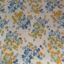 Load image into Gallery viewer, Original 1930&#39;s Semi Sheer Crepe Dressmaking Fabric - White Base with Floral Print in Yellow, Orange, Blue and Green - 34&quot; x 60&quot;
