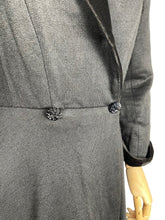 Load image into Gallery viewer, Reproduction 1940&#39;s Black Double Breasted Lightweight Coat with Velvet Trim - Bust 36 38
