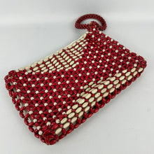 Load image into Gallery viewer, Original 1930&#39;s Red and White Wooden Beaded Czechoslovakian Bag
