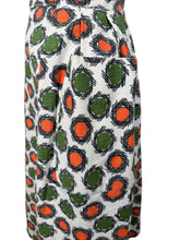 Load image into Gallery viewer, Original 1950&#39;s White, Orange, Green and Black Barkcloth Blouse and Skirt Suit - Bust 38 *
