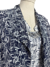 Load image into Gallery viewer, Original 1940's Volup Dress and Jacket Set in White and Navy Blue with Original Belt - Bust 44 46
