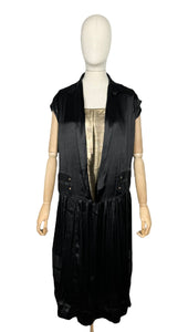 Original 1920’s Black Silk Dress with Fabulous Gold Lame Slip - Bust 32 *