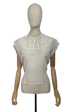 Load image into Gallery viewer, Original 1950&#39;s Sheer White Nylon Ruffle Blouse by &#39;The Claymar Reg&#39;d&#39; - Bust 37 39 *
