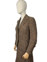 Load image into Gallery viewer, Original 1930&#39;s Single Breasted Walking Suit in Brown, Red, Green, Blue and Mustard Tweed - Bust 38
