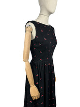 Load image into Gallery viewer, Original 1950&#39;s SABA Jrs of California Black Backless Dress with Rose Embroidery - Bust 34 *
