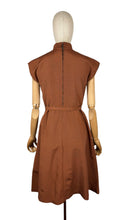 Load image into Gallery viewer, Original 1950's Rust Grosgrain Belted Day Dress - Bust 34
