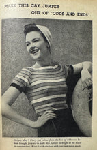 Load image into Gallery viewer, Reproduction 1940&#39;s Hand Knitted Striped Jumper in Pink, Blue and White - Bust 32 34
