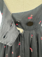 Load image into Gallery viewer, Original 1950&#39;s SABA Jrs of California Black Backless Dress with Rose Embroidery - Bust 34 *
