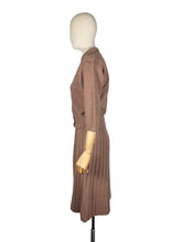 Load image into Gallery viewer, Original 1950's Warm Brown Pure Wool Skirt and Cardigan Knit Set by Kimberly - Bust 36 38 *
