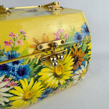 Load image into Gallery viewer, Beautiful Vintage Wooden Box Bag with Bright Floral and Pretty Butterfly Decoupage
