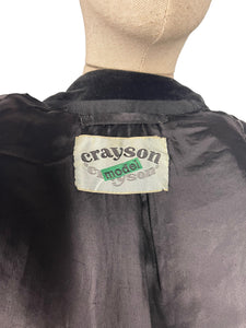 Original 1940's Crayson Model Black Fitted Jacket Covered Entirely in Soutache - Bust 36 38 *