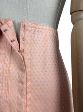 Load image into Gallery viewer, Original 1940&#39;s 1950&#39;s Vintage French Made Peach Damask Boned Corset - Waist 34 *
