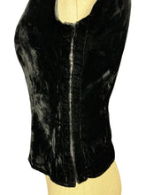 Load image into Gallery viewer, Original Inky Black Cotton Velvet Evening Top with Corset Style Fastening - Bust 34
