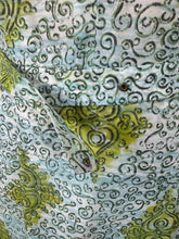 Load image into Gallery viewer, Original 1950&#39;s White, Blue, Green and Black Nylon Belted Day Dress - Bust 38 *
