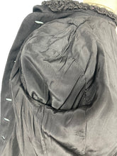 Load image into Gallery viewer, Original 1940&#39;s Black Wool Jacket with Real Astrakhan Trim on Collar and Pockets - Bust 36 *
