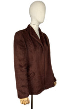 Load image into Gallery viewer, Original 1940&#39;s Faux Fur Dark Brown Teddy Bear Edge to Edge Jacket - Bust 36 38
