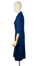 Load image into Gallery viewer, Original 1950’s Volup Blue Lightweight Wool Day Dress with Mother of Pearl Buttons - Bust 42
