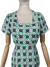 Load image into Gallery viewer, Original 1930's 1940's Green, Grey, White and Black Check Dress - Bust 36
