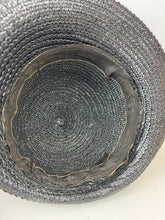 Load image into Gallery viewer, Original 1930's Black Straw Cloche Hat with Charming Red Cherry Trim *
