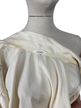 Load image into Gallery viewer, Original 1940&#39;s 1950&#39;s Cream and Grey Pure Silk Hand Embroidered Blouse - Bust 36 *
