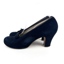 Load image into Gallery viewer, Original 1940&#39;s Blue Suede Shoes - Clarks Skyline with Bow Front - Uk 6 or 6.5
