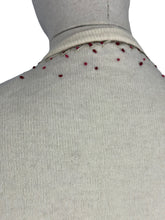 Load image into Gallery viewer, Original 1950&#39;s Season&#39;s Fashions Wool Cardigan with Pretty Floral Embroidery and Faux Pearl Buttons - Bust 38
