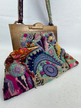 Load image into Gallery viewer, Original Early 20th Century Wool Embroidered Bag with Wooden Frame
