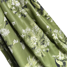 Load image into Gallery viewer, Original 1950&#39;s Green Floral Cotton Fabric with Calpreta Permanent Lustre Finish - 35&quot; x 140&quot; *
