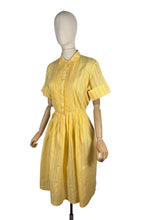 Load image into Gallery viewer, Original 1950's White and Yellow Gingham Cotton Dress - Bust 40 *
