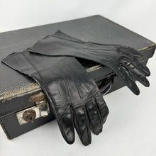 Load image into Gallery viewer, Original 1940&#39;s CC41 Deadstock Soft Black Leather Gloves - Size 6
