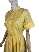 Load image into Gallery viewer, Original 1950's White and Yellow Gingham Cotton Dress - Bust 40 *
