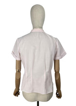 Load image into Gallery viewer, Original 1950&#39;s Baby Pink Fine Cotton Blouse with White Embroidery - Bust 36 *
