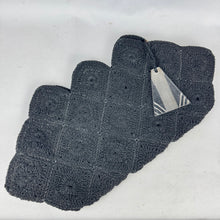 Load image into Gallery viewer, Original 1940's Black Crochet Clutch Bag with Large Clear Lucite Zip Pull *
