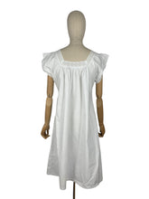 Load image into Gallery viewer, Antique Edwardian Crisp White Cotton Shift with Broderie Anglaise and White Ribbon Trim
