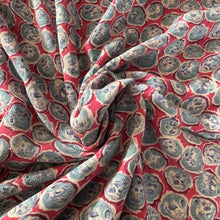 Load image into Gallery viewer, Original 1940's Novelty Print Crepe Dressmaking Fabric - Pink with Urns - 33" x 82"
