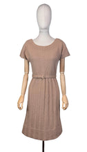 Load image into Gallery viewer, Original 1950's Mink Brown Barbara Carol New York Three Piece Dress, Cardigan and Belt Knit Set - Bust 36 38 *
