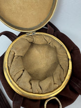 Load image into Gallery viewer, Original 1940&#39;s Chocolate Brown Suede Bag with Gold-tone Frame and Clasp
