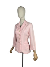 Load image into Gallery viewer, Wounded But Wearable Original 1940's Wonderkool Pale Pink Linen Jacket - Bust 36 37
