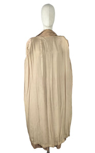1940s Volup Caldaric Camel Coloured Wool Coat with Soutache and Trapunto Quilting - Bust 44 46