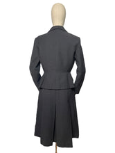 Load image into Gallery viewer, Original 1950&#39;s Dark Blue Grey Hebe Skirt Suit - Bust 38
