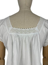 Load image into Gallery viewer, Antique Edwardian Crisp White Cotton Shift with Broderie Anglaise and White Ribbon Trim
