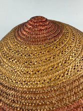 Load image into Gallery viewer, Original 1950s Tri Coloured Conical Straw Hat - Perfect Summer Hat
