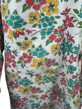 Load image into Gallery viewer, Originla 1940's White Cotton Smock with Bright Floral Print - Bust 38 *
