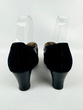 Load image into Gallery viewer, Wounded But Wearable Original 1940&#39;s Blue Suede and Leather Shoes by SOROSIS - UK Size 3.5 4
