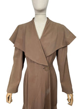Load image into Gallery viewer, Wounded But Wearable Original American 1930’s Brown Pure Wool Coat with Huge Collar by W.M. Devitz - Bust 34 36 *
