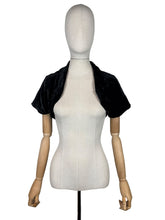 Load image into Gallery viewer, Original 1930's or 1940's Inky Black Velvet Evening Bolero - Bust 32 34
