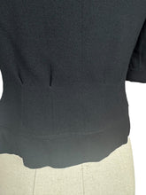 Load image into Gallery viewer, Original 1940's Hershelle Black Wool Short Sleeved Jacketed with Covered Buttons - Bust 34

