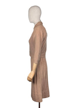 Load image into Gallery viewer, Original 1950's Mink Brown Barbara Carol New York Three Piece Dress, Cardigan and Belt Knit Set - Bust 36 38 *
